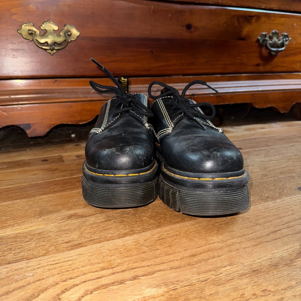Dr. Martens Black Leather Platform Oxfords